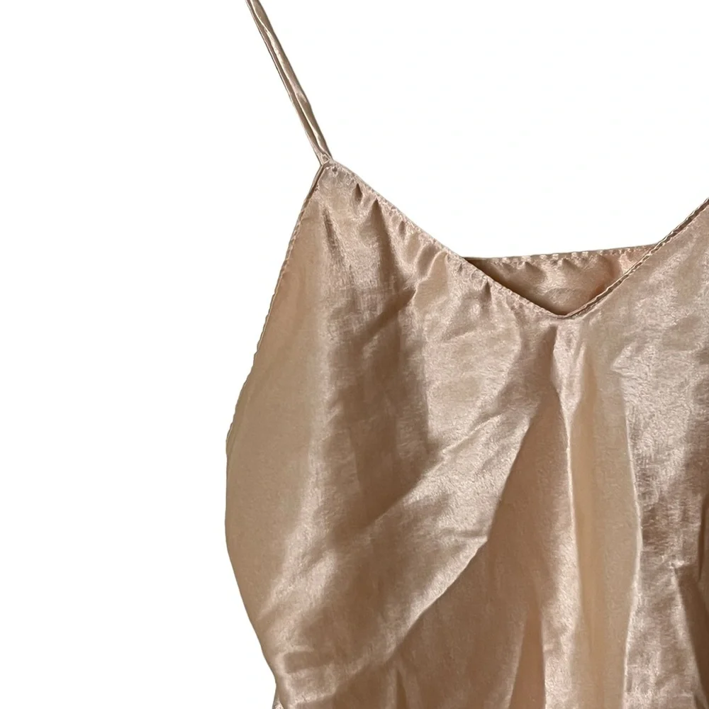 Sabrina | Vintage silky satin spaghetti strap tank top size large - Picture 3 of 10